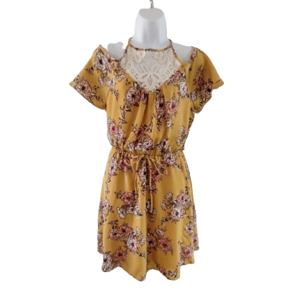 LOLA Grace Yellow Floral Dress. Size M